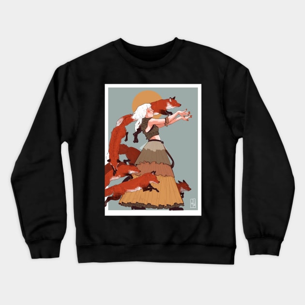 Running with the Foxes Crewneck Sweatshirt by Plantspree